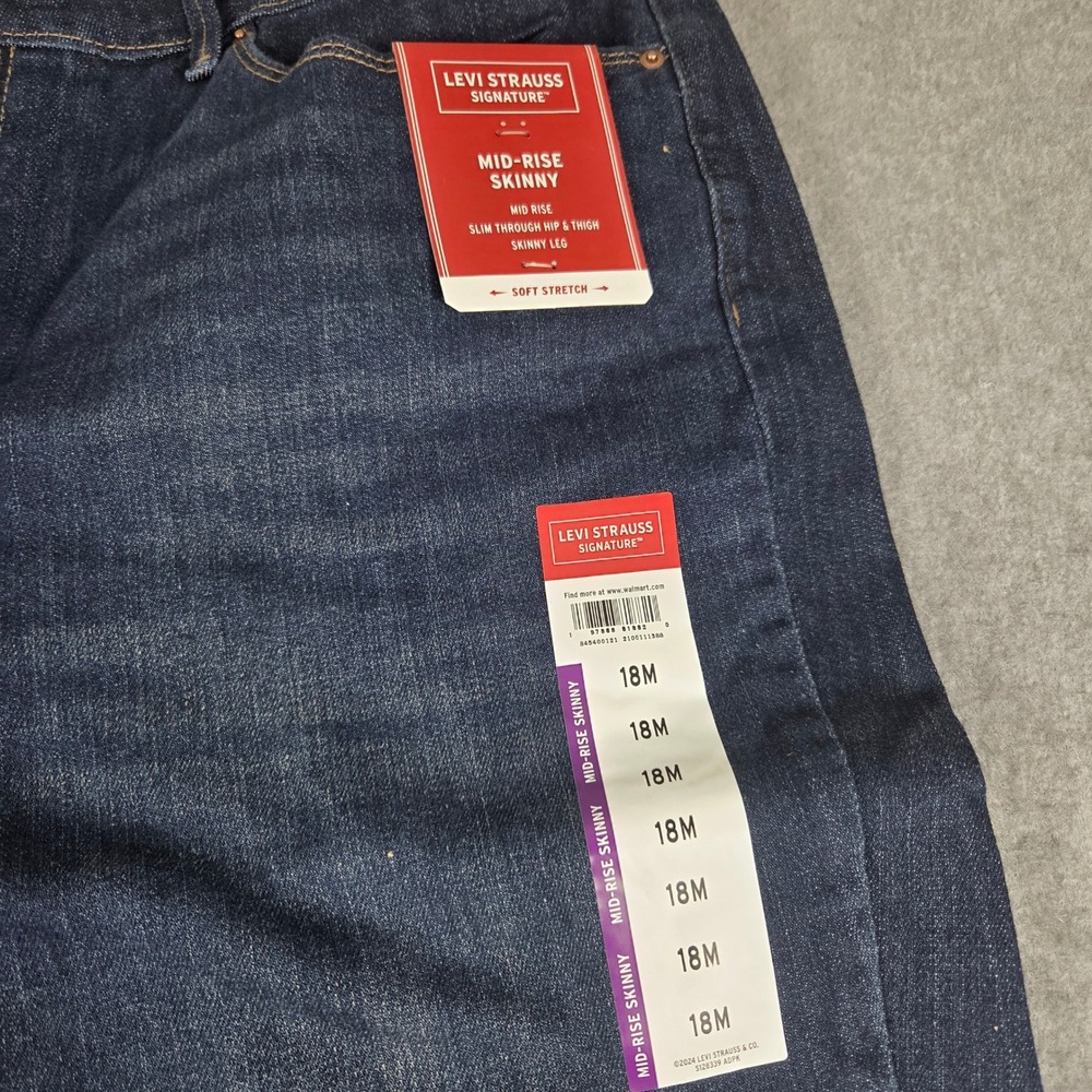 Levi Strauss Signature Mid Rise Skinny Jeans Womens 18M Dark Blue NWT 84540-0121 - Picture 4 of 14